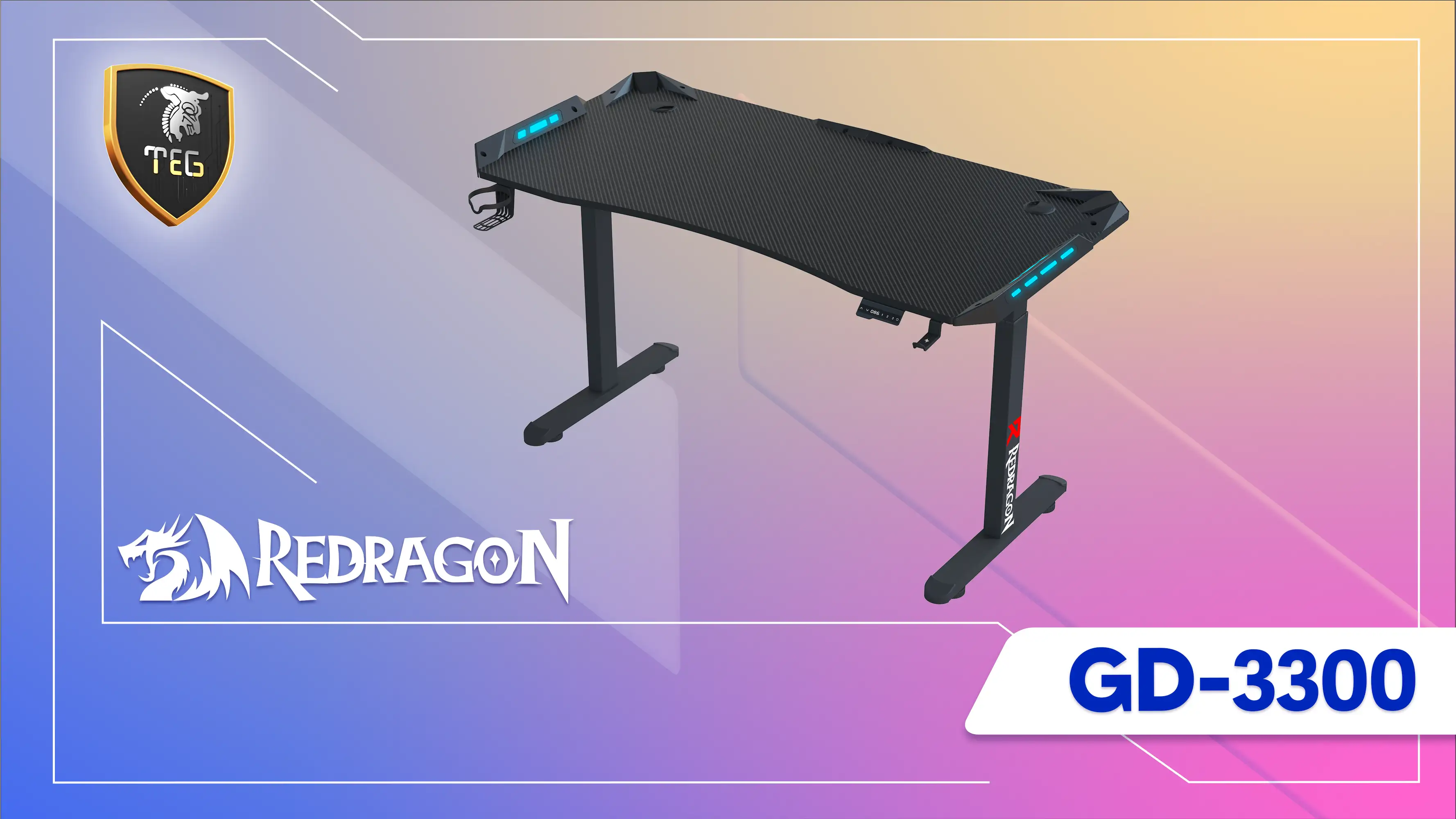 اسمبل میز گیمینگ موتور دار ردراگون GD-3300 LED